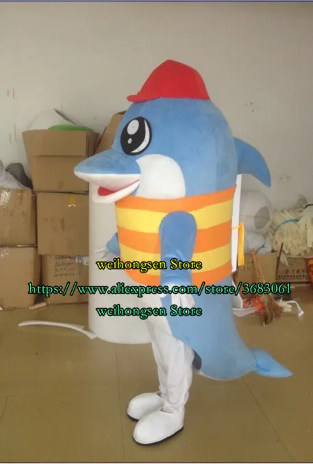 Горещи продажби EVA материал син делфин талисман облекло неутрален карнавал анимационен герой роля игра реклама игра подарък 237