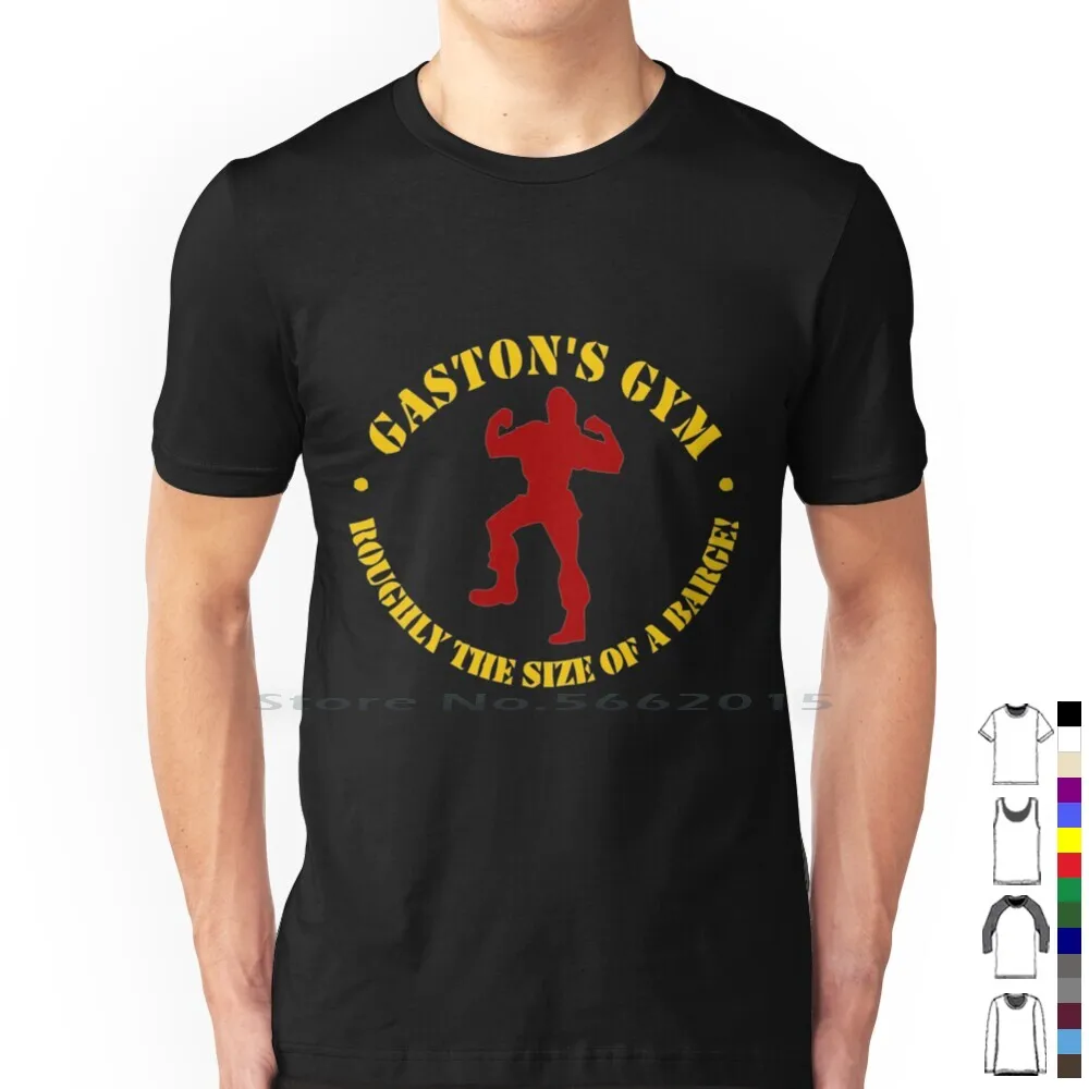 Gaston's Gym T Shirt 100% Cotton Gastons Gym Cartoon Biceps To Spare Muscles Princess Villain Handsome Gym Fitness Workout