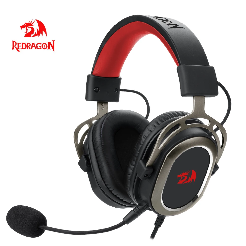 REDRAGON H710 Pro Хелиос гейминг микрофон шумопотискане,7.1 USB съраунд звук Компютърни слушалки със слушалки EQ контролер