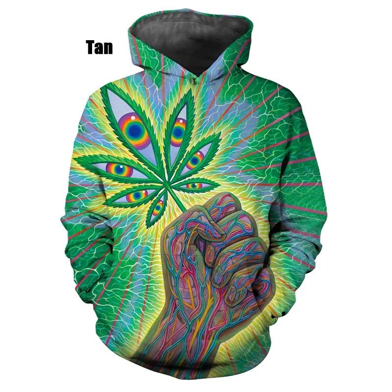 Зелени листа от плевели 3D печат мъже/жени суитчър с качулка улично облекло хип-хоп кленов лист пуловер извънгабаритни качулка яке връхни дрехи