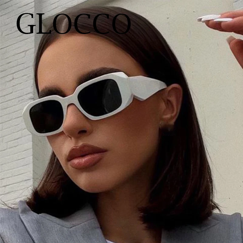 Дизайнер Луксозни бели правоъгълни слънчеви очила Жени 2022 Малки овални квадратни слънчеви очила Женски анти отблясъци Шофиране Модни очила